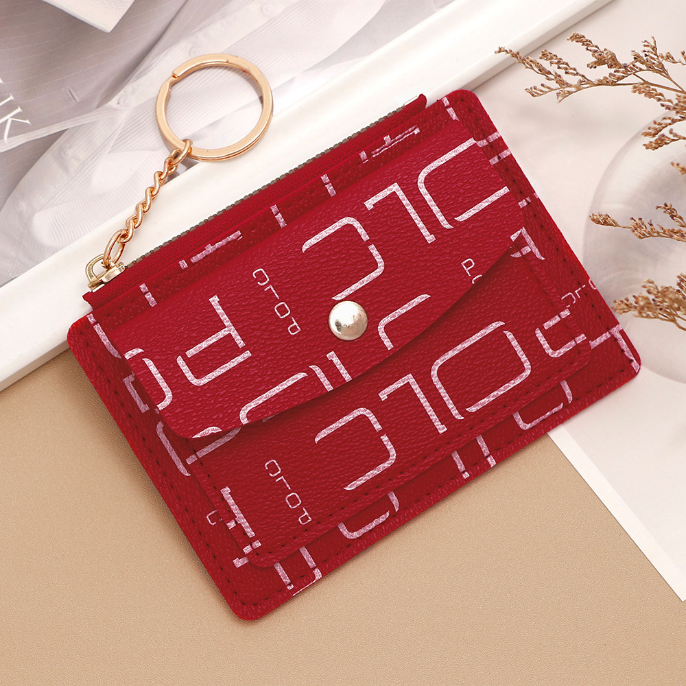 Designer Wallet Trendy Letter Printed Thin Portable Small Bag Wallet Coin Purse Keychain Holder Card Sleeve Luxury Wallet Key Pouch