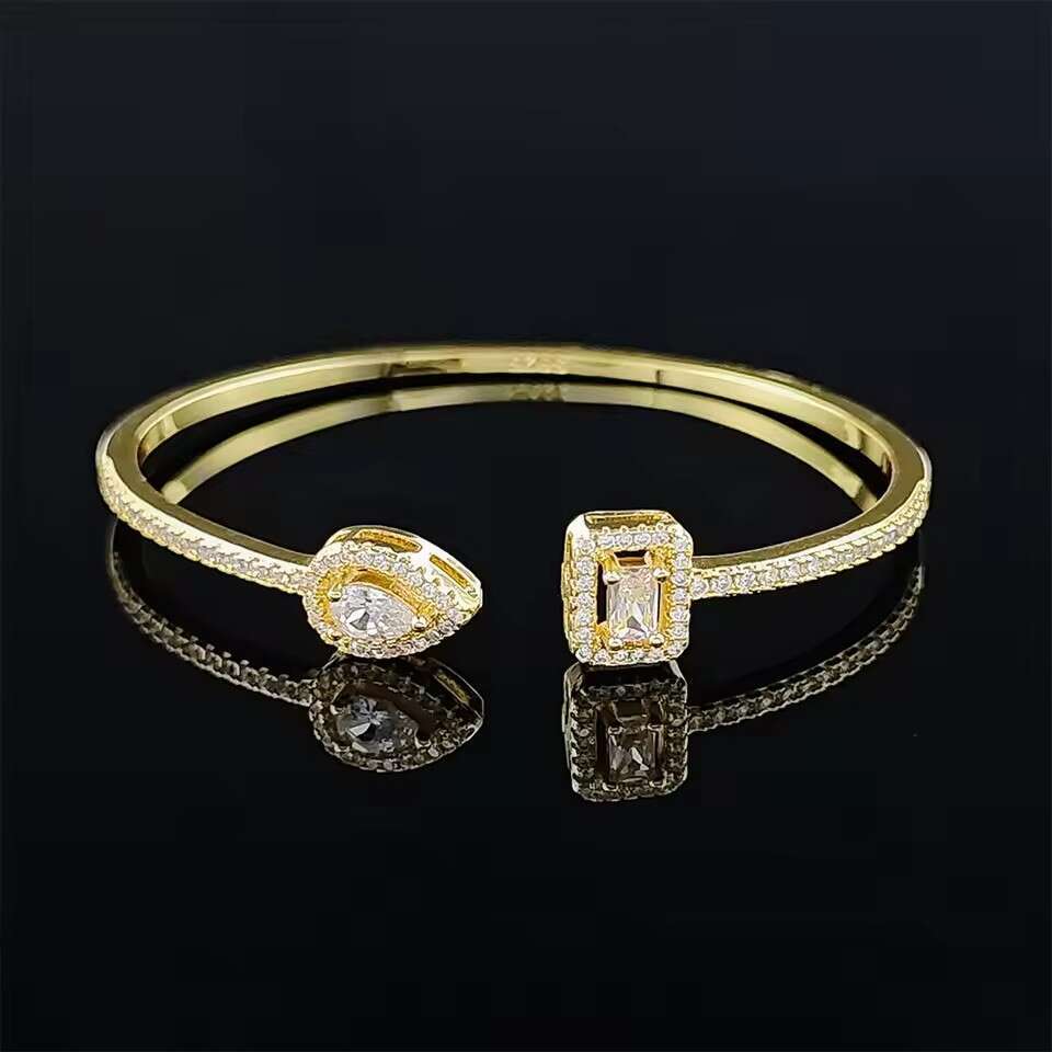 Hot selling luxury high-end opening adjustable bracelet designer jewelry shine moissanite chain gold bracelet designer bracelet for women charm bracel