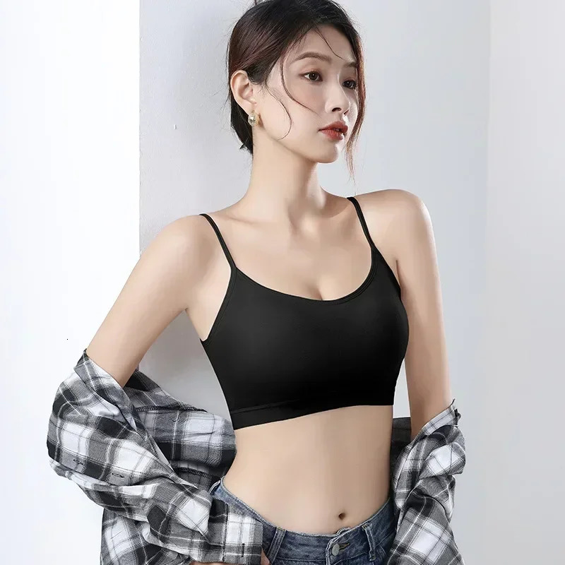3 seamless sports bras made of ice silk polyester to prevent sagging comfortable large size bra without steel rings sexy vest Bralette 250430