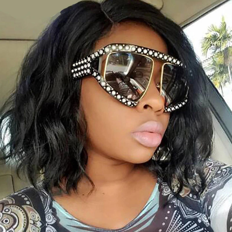 45448 Women Goggles Sunglasses Pearl Shades Red Mirror Glasses Oversized Uv400 Glasses Female 251126