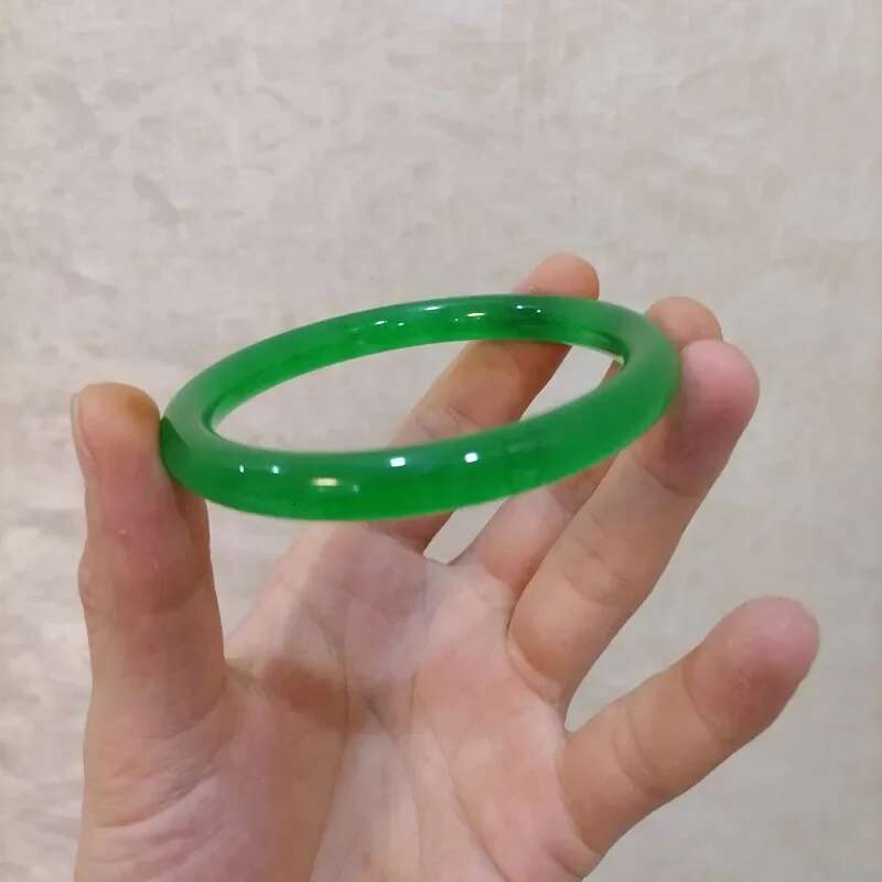 Natural Emerald Hand Carved Round Fashion Boutique Jewelry Men's And Women's Full Green Jade Bracelet