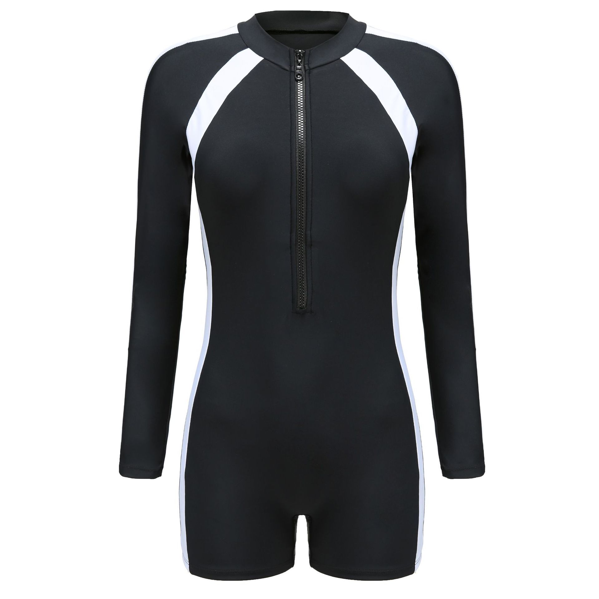 Sports jumpsuit women, new professional with long short sleeves chest pads, hot spring swimsuit for women and adults