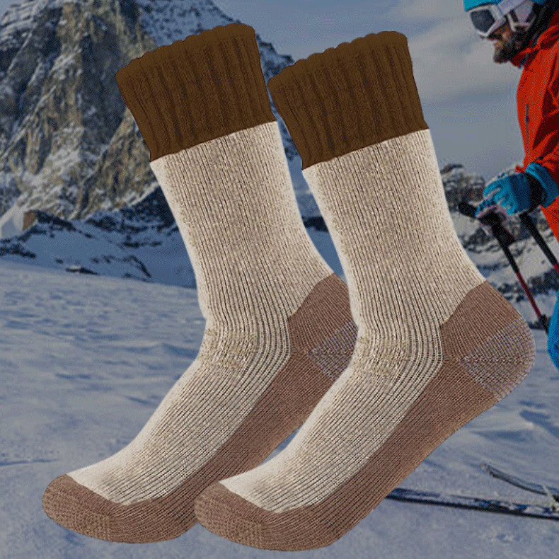 Merino wool mid tube cashmere towel bottom sports outdoor hiking socks, thickened skiing socks