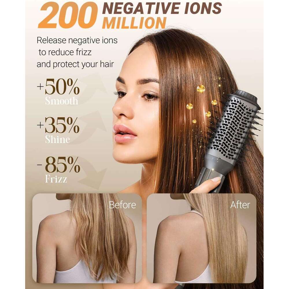 IBAYS 6 in 1 Professional Hot Air Styler, 110,000 RPM High-Speed Negative Ionic Hair Dryer, Auto Wrap Curler Frizz-Free Blow Dryer Brush for