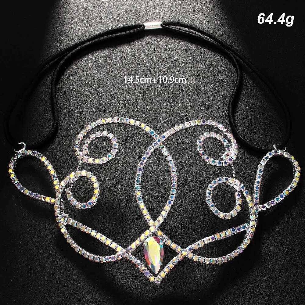 Stonefans Colourful Belly Forehead Headpiece Ballroom Jewelry Tribal Dance Water Drop Rhinestone Hair Chain Taira Handmade