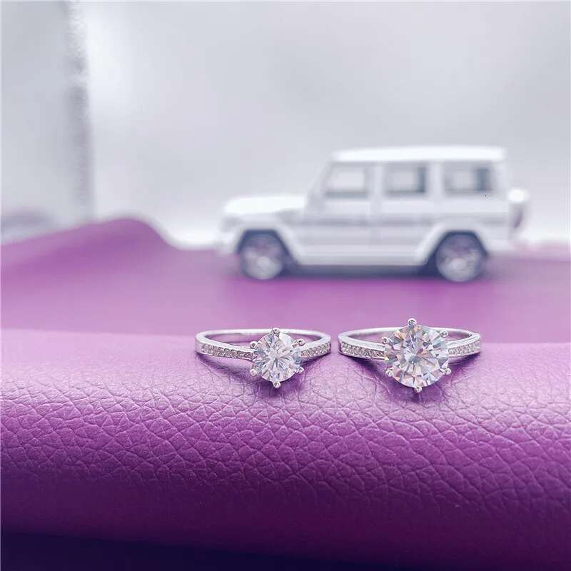 Womens D Color Moissanite Ring 1CT Adjustable Ring Original 925 Sterling Silver Moissanite Rresizable Rings For Women