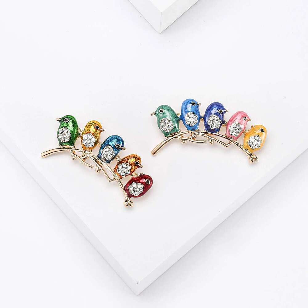 Enamel Phoenix Brooches For Women Trendy 6-Color Rhinestone Bird Pin Banquet Party Backpack Gifts Jewelry Accessories