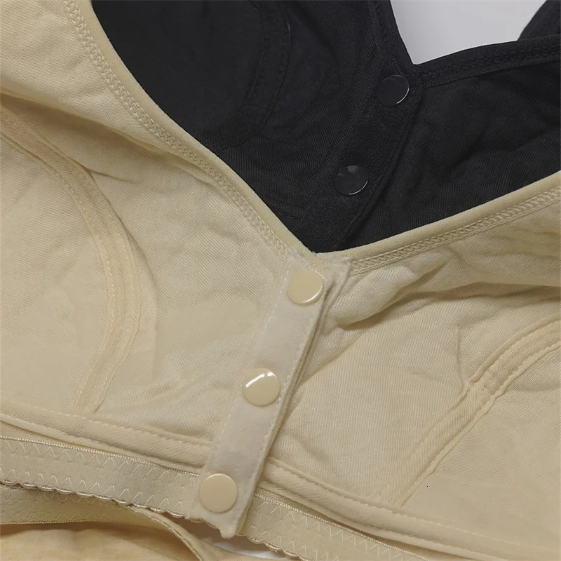 2PCS front button underwear womens soft cotton vest middleaged and elderly strapless bra largesized 250430