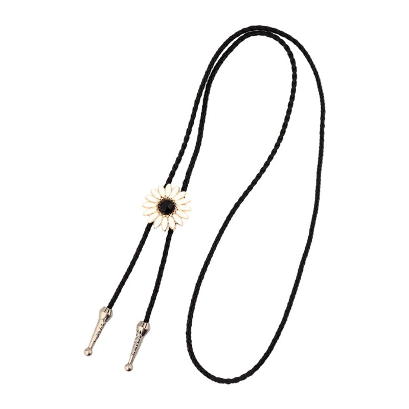 Cowboy Flower Gemstones Bolo Tie for Halloween Carnivals Party Man Teens Shirt Sweater Costume Accessories Gentleman Tie 250430