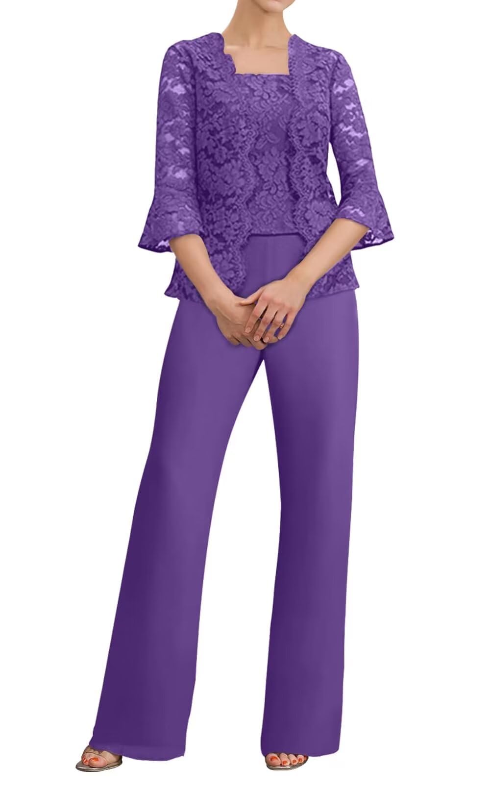 Pantsuits Women's Wedding Jumpsuit 3 Pieces Mother of The Bride Dresses Pant Suits with Jacket for Wedding