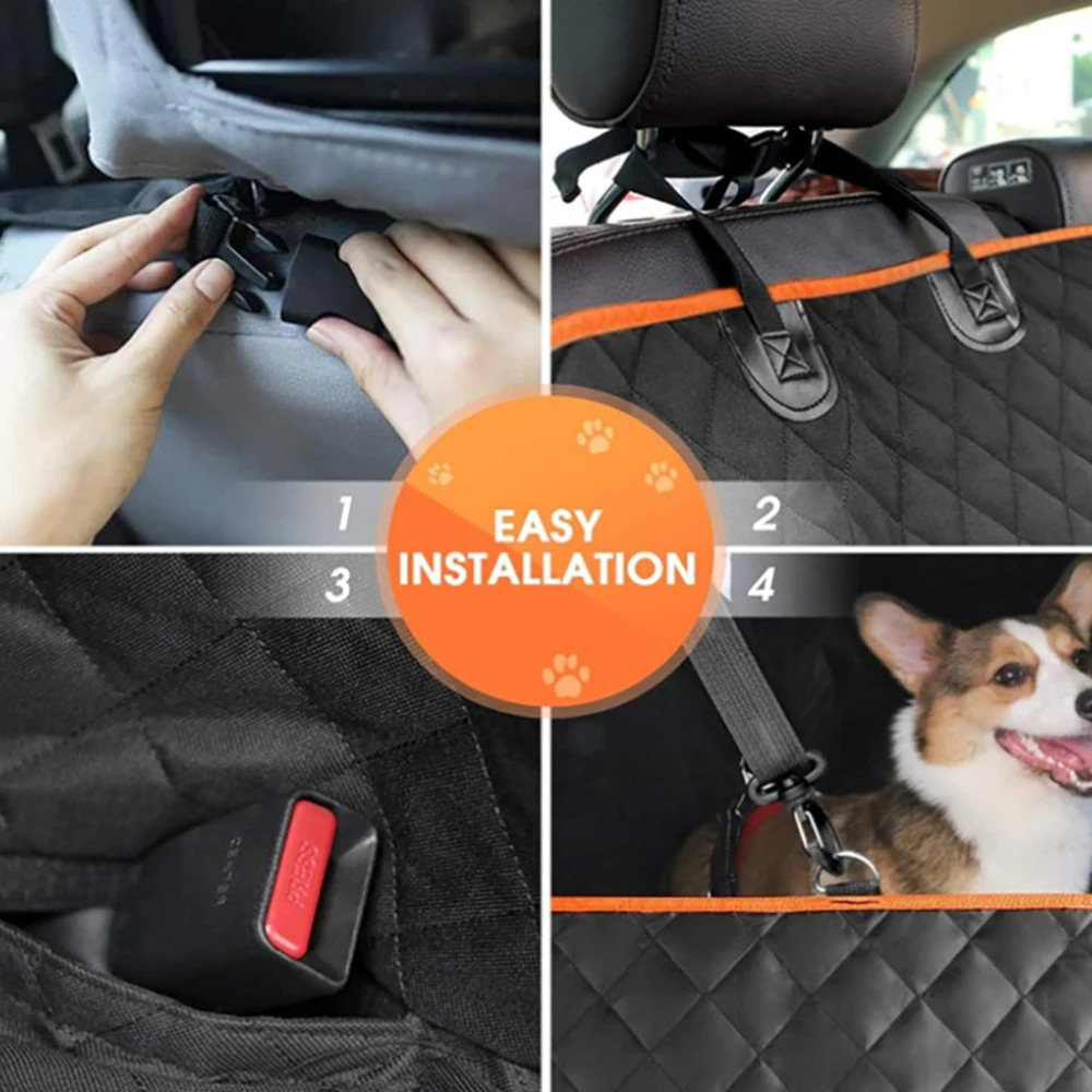 1 piece dog car seat cover suitable for rear seat waterproof seat protector scratch resistant pet car cushion black orange 250427