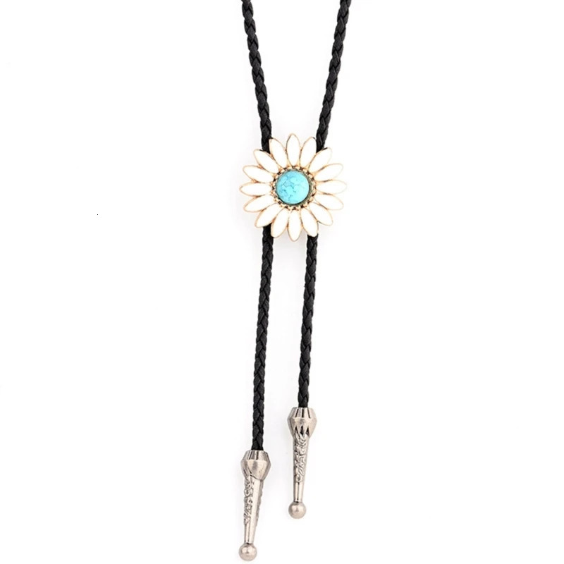 Cowboy Flower Gemstones Bolo Tie for Halloween Carnivals Party Man Teens Shirt Sweater Costume Accessories Gentleman Tie 250430
