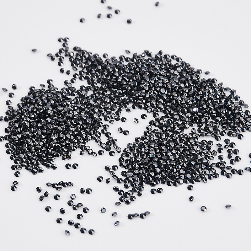 Small Size 0.7-3.0mm Melee Moissanite Stone Black Color VVS Loose Gemstone Moissanite Diamond Manufactured Beads for Jewelry Making