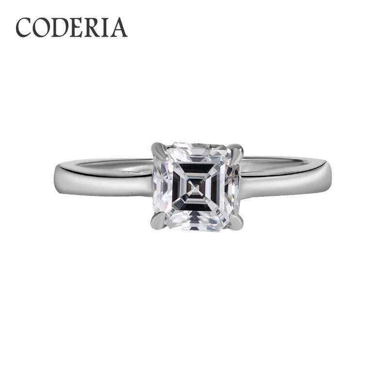 GRA Certified D Color 1CT Asch Cut Moissanite Wedding Ring for Women As Birthday Gift 925 Sterling Silver Luxury Rings Jewelry