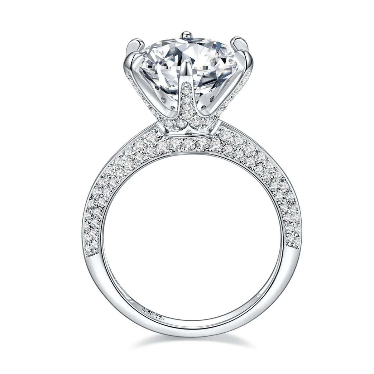1-5CT Moissanite Pear Diamond D VVS Womens Crown Moissanite Rings 925 Silver Plated 18K White Gold Fine Jewerly Ring for Lady