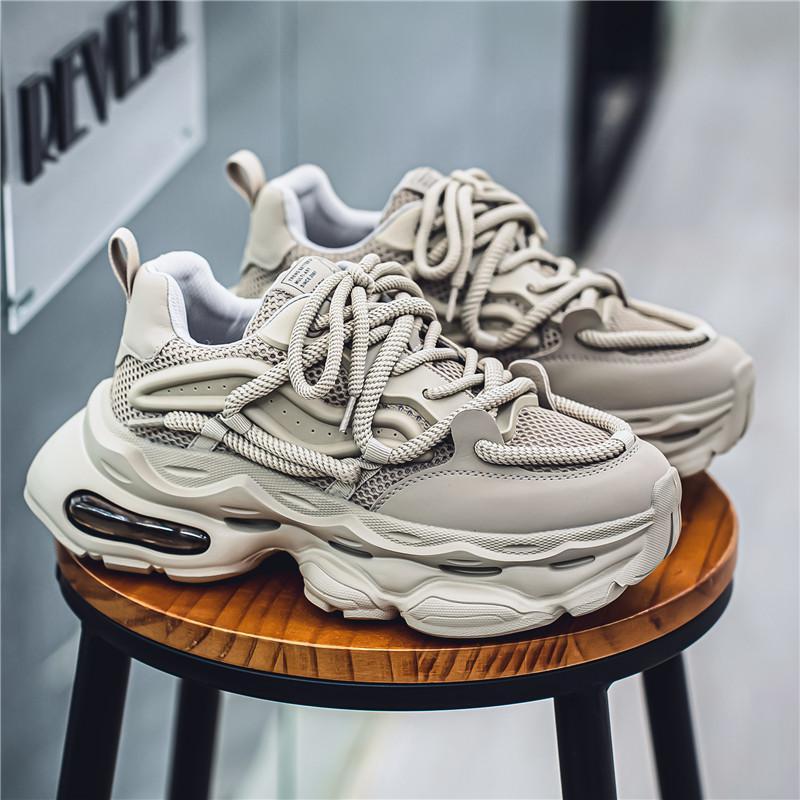 2025 New Thick-soled Sneakers for Men's Breathable Mesh Air Cushion Designer Shoes Sports Casual Shoes