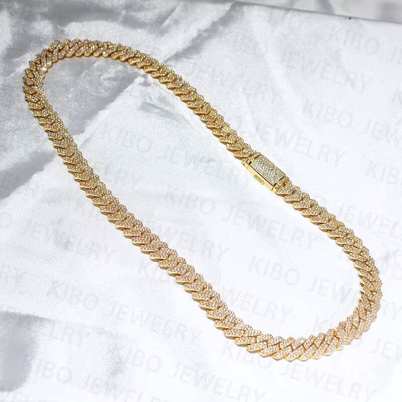Fashion Silver 925 Moissanite Cuban 2024 Necklace Men Silver 12mm Cuban Link Chain Pass Diamond Tester VVS Cuban Chain