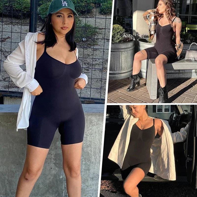 tight fitting womens tank top abdominal control full body shaping anti chamfering shorts weight loss waist trainer hip lift 250430