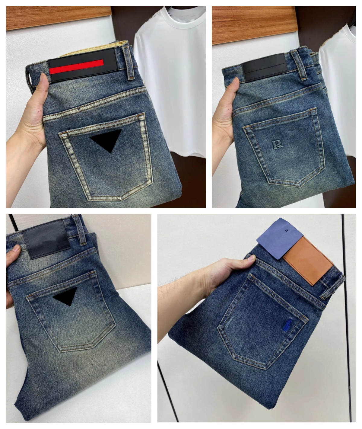 Men's Jeans Designer jeans, high-quality men's jeans, fashionable ripped jeans trend