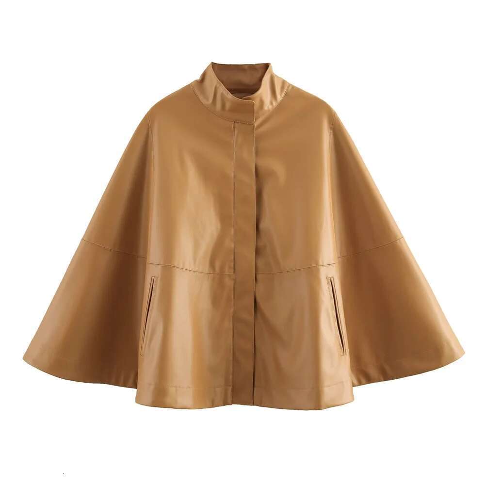 UNIZERA Cloak Style With Stand Up Collar Pocket Zipper Decoration Spring New Women's Coat Top