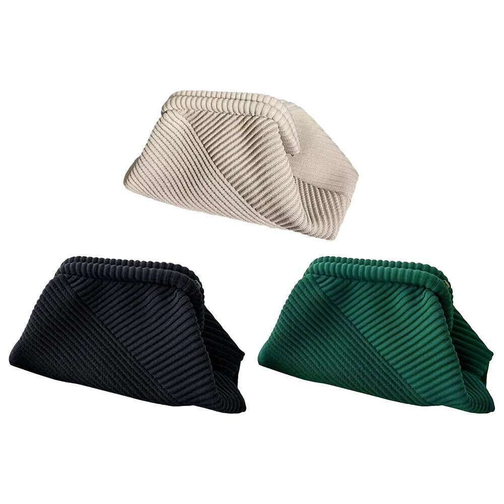 Women Corduroy Evening Purse Large Capacity Soft Clutch Handbag Chain Strap Chic Hobo Simple Satchel Bag