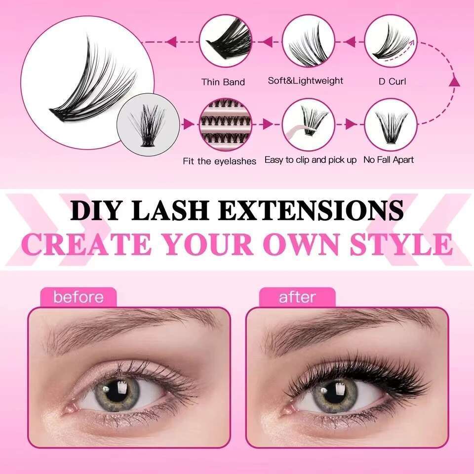 DIY Extension Kit Lash Bond and Seal Remover Eyelashes 200 PCS Clusters Makeup Tools for Lashes Gluing Glue