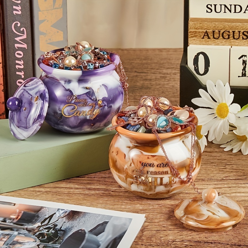 Jar with Lid Silicone Mold Epoxy Resin Mold Storage Box Treat Candy Jar Jewelry Container Home Decor