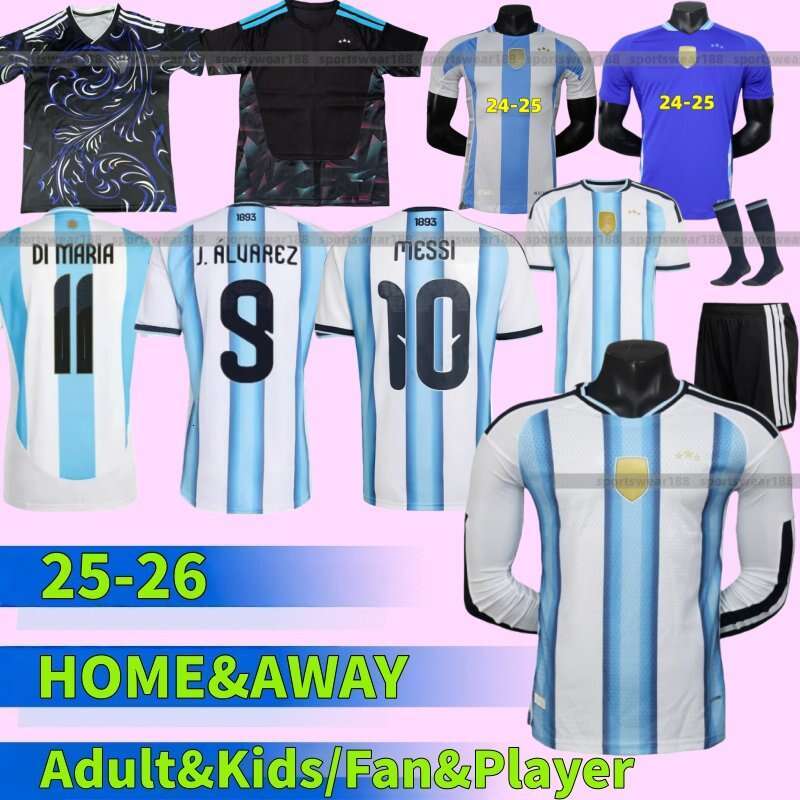 25 26 ArgenTinas Soccer Jerseys DE PAUL Otamendi L.MARTINEZ Anniversary ROMERO DYBALA DI MARIA TAGLIAFICO Maradona 2025 ArgenTina 2026 football shirt men kids kit