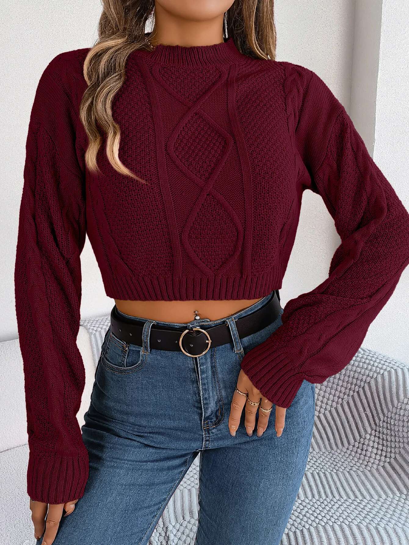 Autumn spring Solid Short Sweater Casual Knitted Long Sleeve Pullover Women Clothing Crop Top Gray Army Green Red fashion clothing women