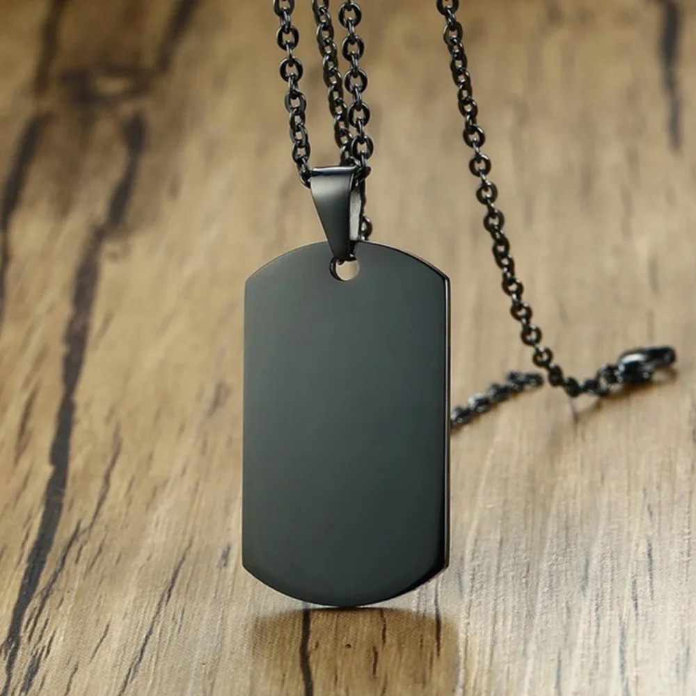 10 pieces/batch mirror polished 304 stainless steel ID blank dog tag necklace rectangular military pendant jewelry wholesale 250427