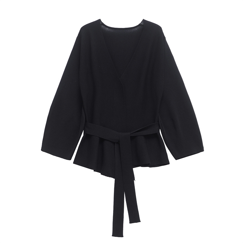 2025 Summer New Women's Clothing Design with Belt Knitted Long Sleeve Suit Coat Solid Color Versatile