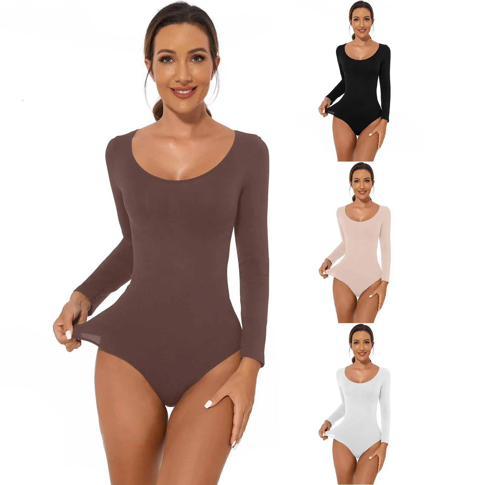 Sexy womens shapewear control thong tight fitting long sleeved strong breathable material underwear flat belly shape 250430