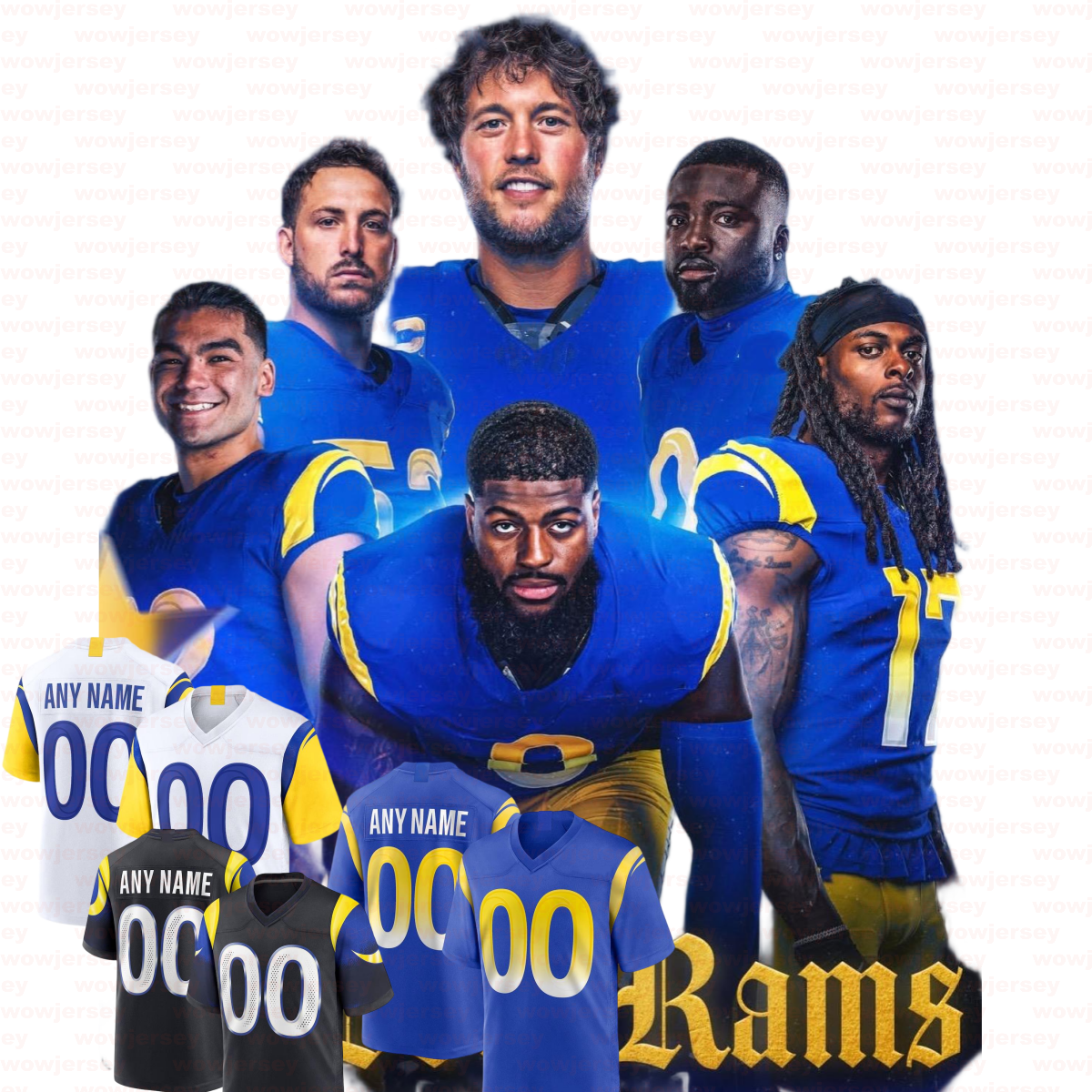 Los Angelescity LA RamsS jersey #17 Puka Nacua Matthew Stafford Cooper Kupp Kyren Williams Stetson Bennett IV Aaron Donald Byron Young Football Jerseys