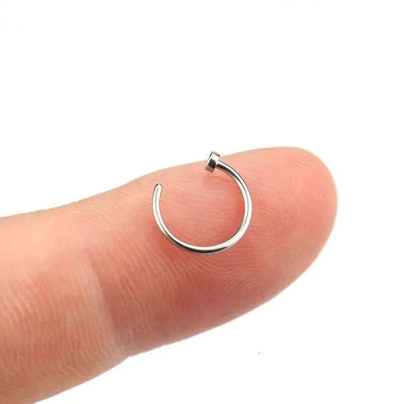2/6Pcs Fake For Women, 316L Stainless Steel Lip Rings Labret Ring Nostril Hoop Studs Nose Piercing Jewelry