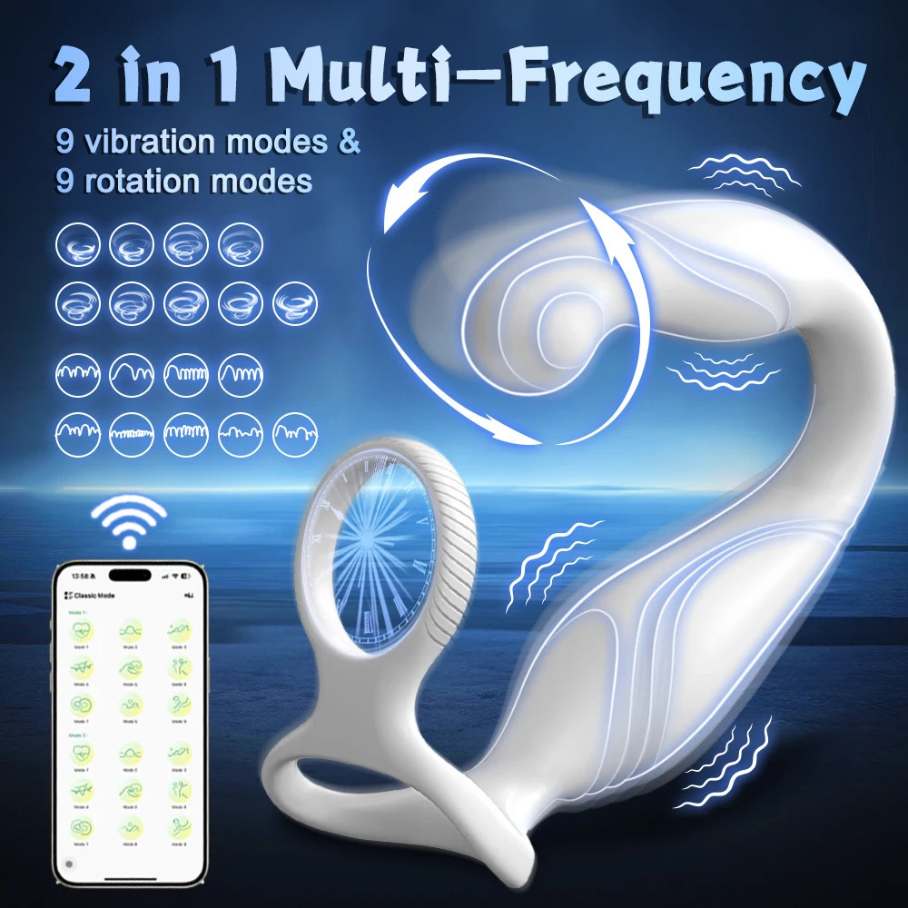 Male Sex Toys Rotating Anal Vibrator Prostate Massager Dual Penis Ring Cock Rings Anal Butt Plug Vibrators Anal Toys for Men 18 251129
