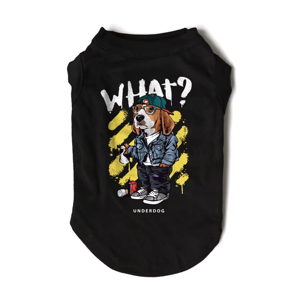 Dog Shirt Dog Vest Imitating Design Summer Dog Clothes Cool Graffiti Style Pattern Printing Cotton Dog T-Shirt for Small Medium Dog Boys Girls Shirt X