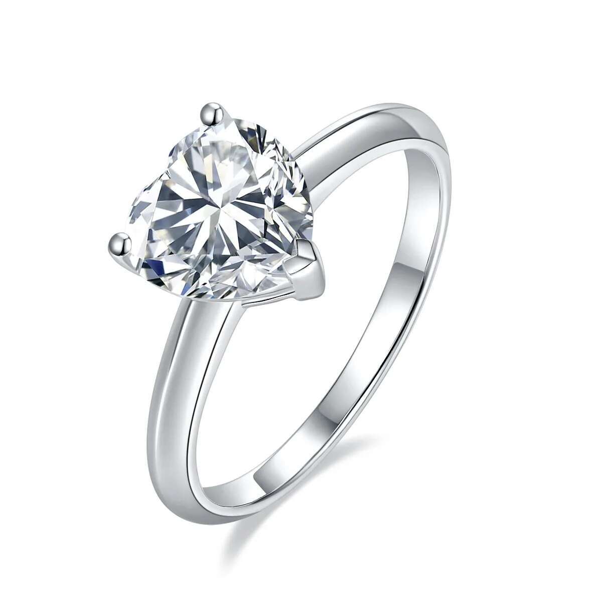 1.2CT D Color Heart Moissanite Diamond Ladys Heart Ring S925 Sliver 18K Gold Plated Wedding Rings Fine Jewelry for Women