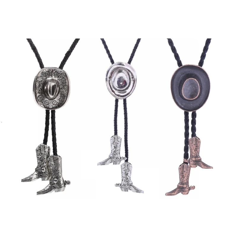 Western Cowboy Bolo Tie for Men Adult Necktie Adjustable Necklace Collar Pendant Bolo Ties Halloween Costume Accessories 250430