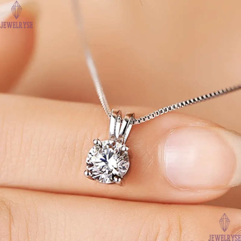Choucong Brand Four Claw Pendant Luxury Jewelry 925 Sterling Silver Solitaire 5A Cubic Zircon CZ Diamond Gemstones Party Women Wedding Clavicle Neckla