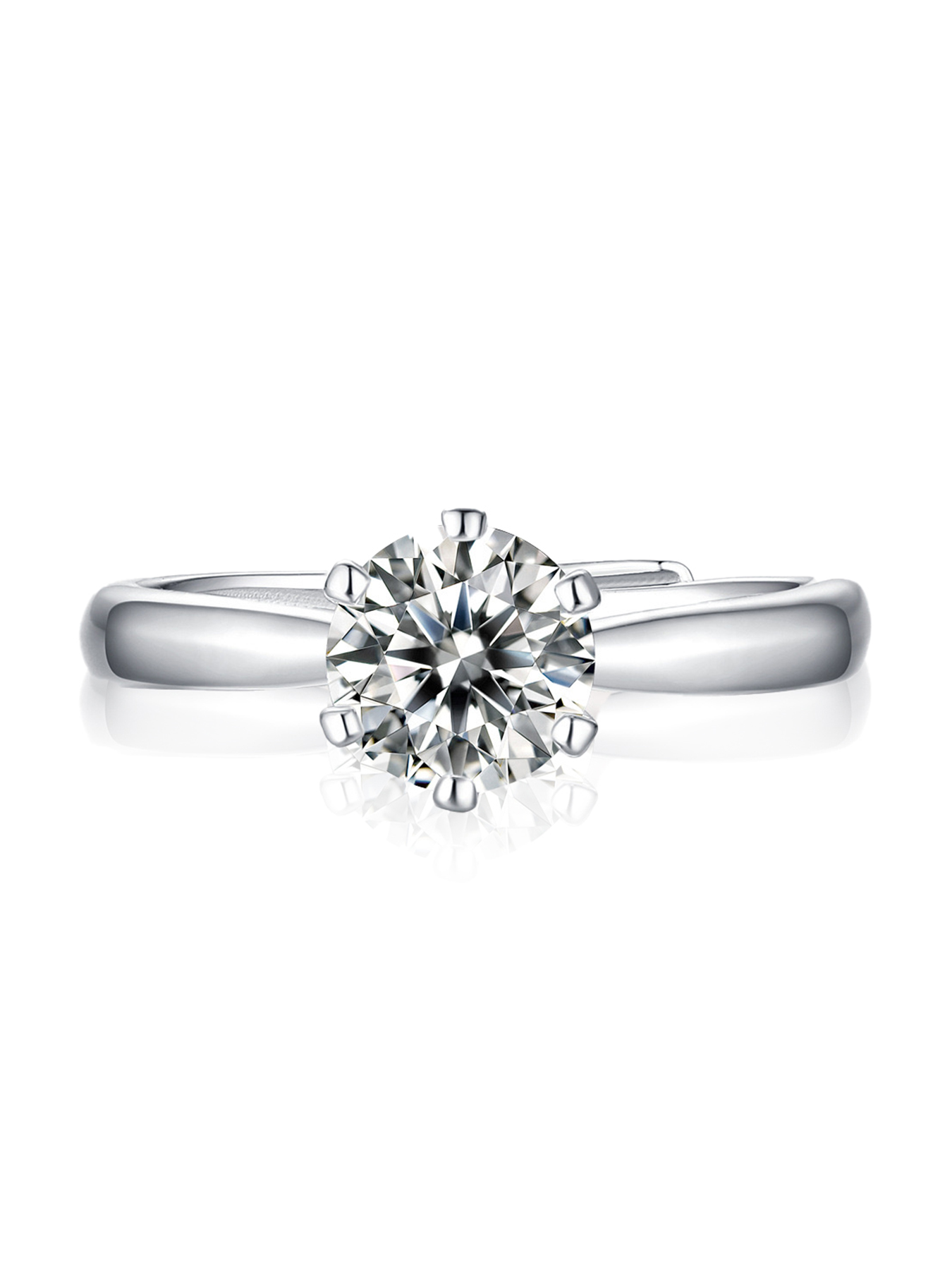 Moissanite Wedding Band Wedding Rings for Women 925 Sterling Silver Rings with 18K White Gold Plated Eternity Stackable Engagement Ring Anniversary
