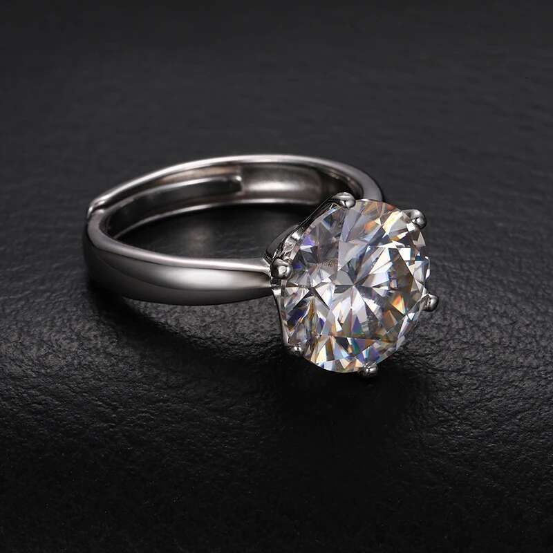 0 55ct 925 sterling silver ring classic style diamond jewelry moissanite ring wedding party anniversary adjustable size ring