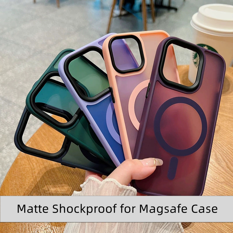 Matte Shockproof Armor for Magsafe Case For iPhone 16 15 14 Plus 13 12 11 Pro Max Wireless Charging Magnetic Hard PC Cover