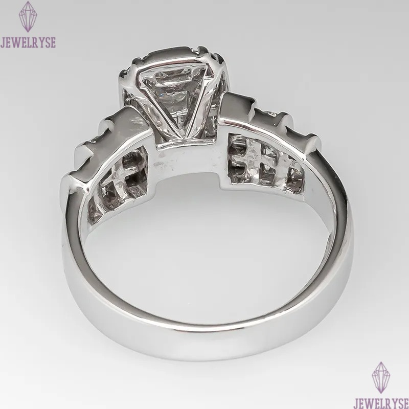 Wedding Rings Luxury Jewelry 925 Sterling Silver T Princess Cut White Topaz CZ Diamond Gemstones Party Eternity Women Engagement Band Ring Gift