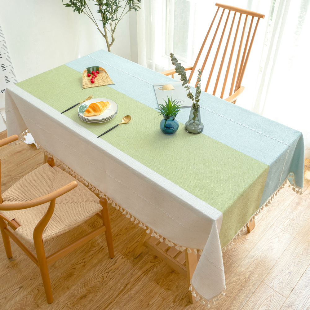 W04 modern simple tablecloth imitation cotton and linen fabric home tablecloth ins coffee table mat picnic mat home tablecloth