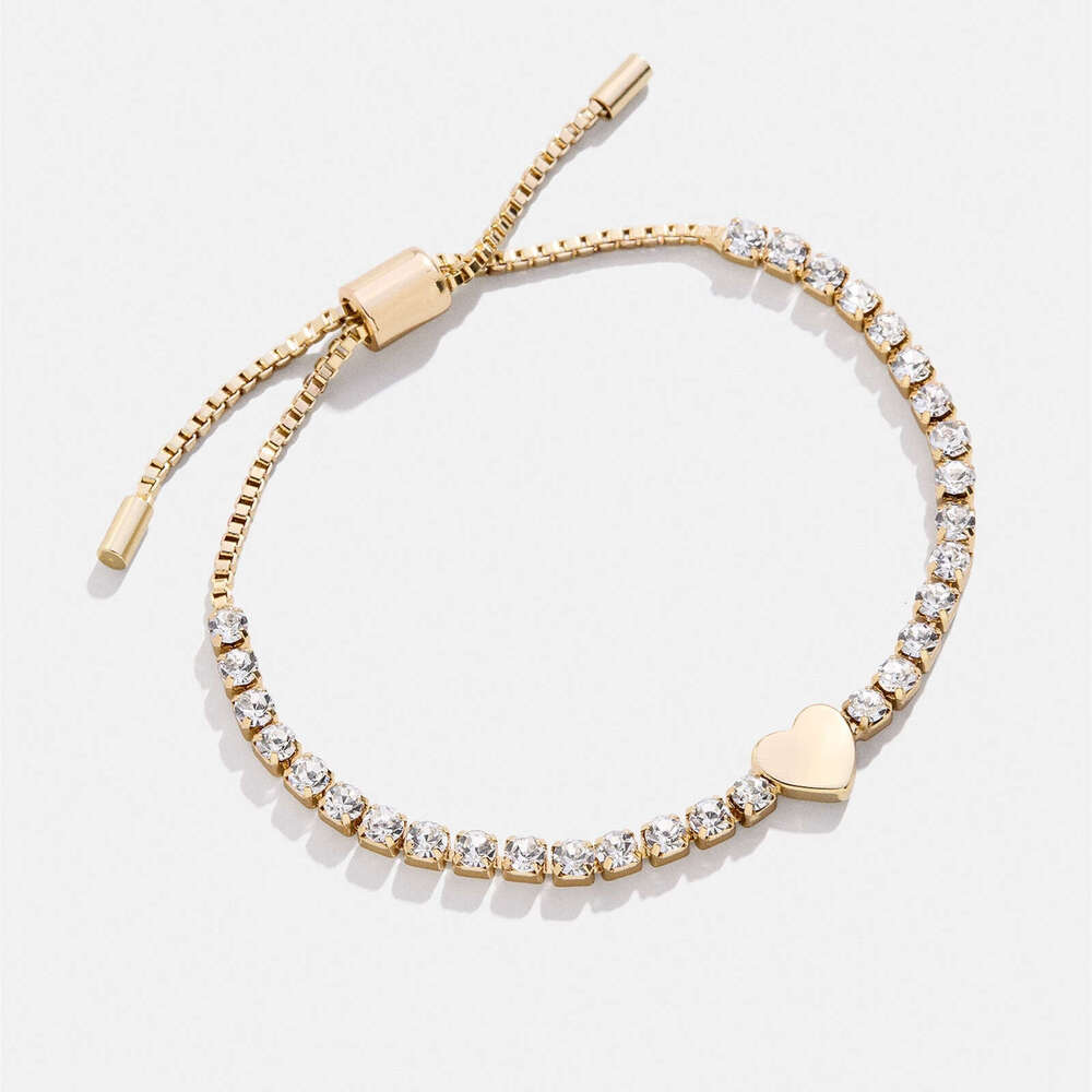 designer jewelry for women Diamond Bracelet French heart-shaped double-layer layered inlaid zircon round beads stretchable fashionable gold-plated bra
