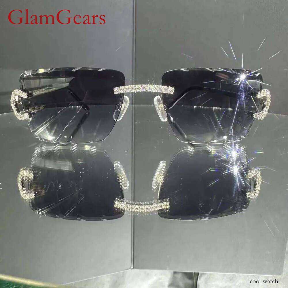 Best Selg Quality, High End, Modern and Popular VVS Moissanite Icedout Y Sunglasses Gradient Blue Dia Glasses