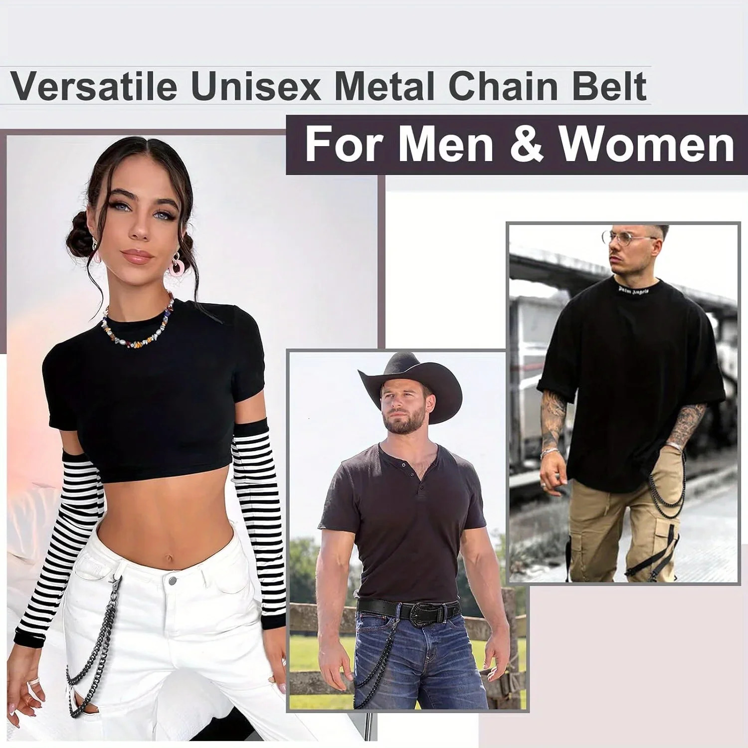 Wallet Chain for Men Women Long Pocket Keychain with Lobster Clasps for Keys Wallet Jeans Pants Belt 250428