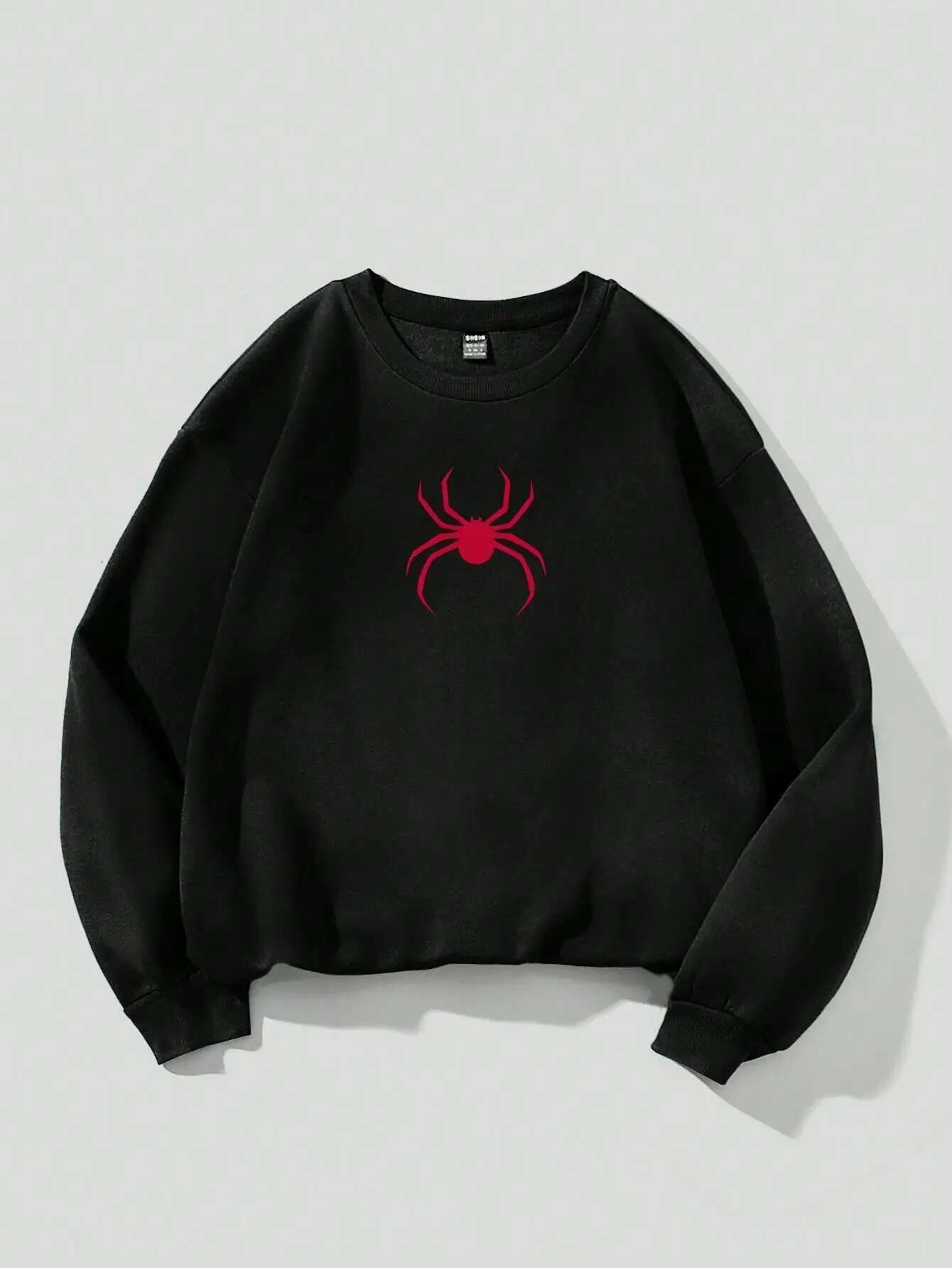 Spring Casual Women Sweatshirts Simple Spider Prints Hoodies Comfortable Fleece Soft Pullover Crewneck Loose Female Tops Clothes fashion clothing wome