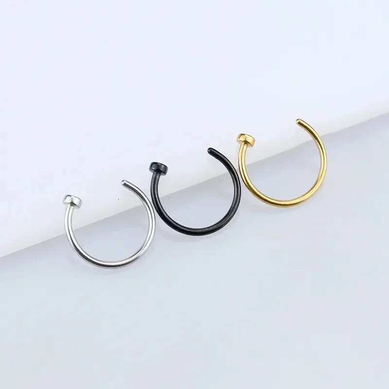 2/6Pcs Fake For Women, 316L Stainless Steel Lip Rings Labret Ring Nostril Hoop Studs Nose Piercing Jewelry