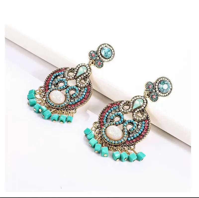 Fashion Boehmia Ethnic Multilayer Chains Green Color Vintage Handmade Beads Choker Collar Necklaces